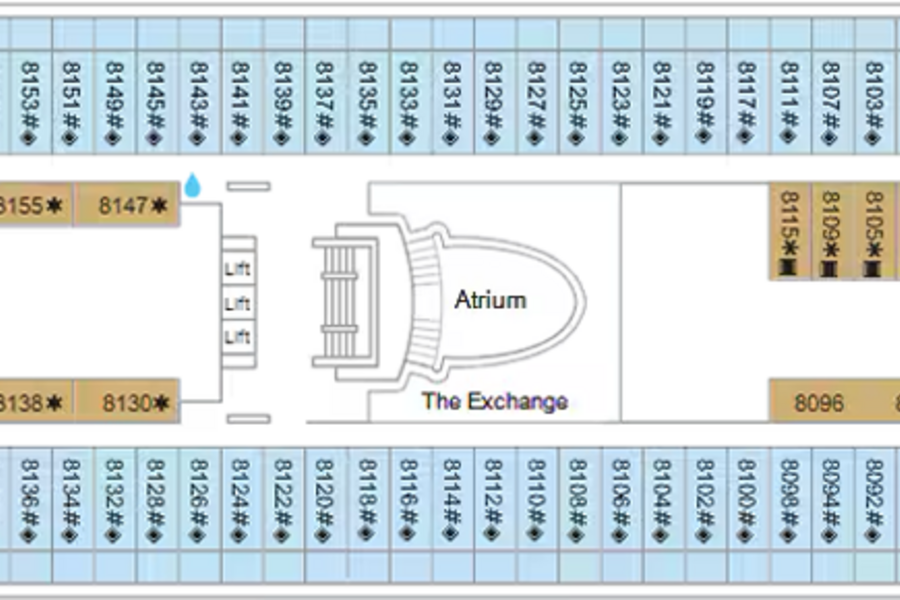 Marella Cruises, Marella Voyager Deck 8.png